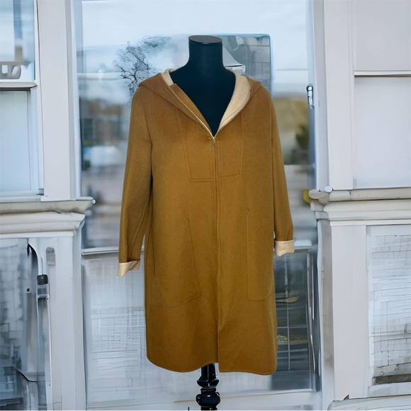 NEW Authentic HERMES Hooded Coat Jacket Zippered EU 34 Manteau Trois-Quarts - Picture 1 of 16